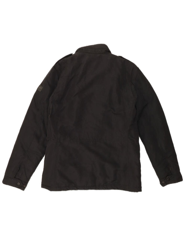 Jaqueta corta-vento militar masculina Liu Jo Reino Unido 36 poliéster preto pequeno
