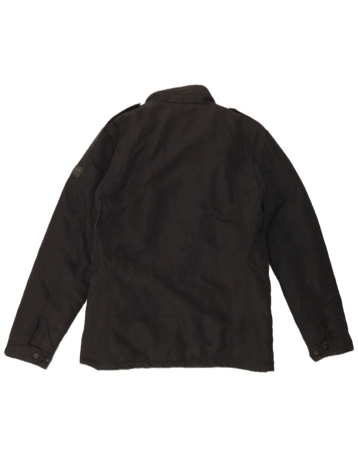 Jaqueta corta-vento militar masculina Liu Jo Reino Unido 36 poliéster preto pequeno