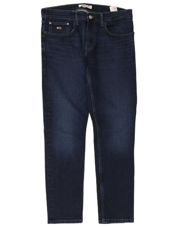 Tommy Hilfiger Masculino Slim Jeans W33 L32 Azul Marinho Algodão