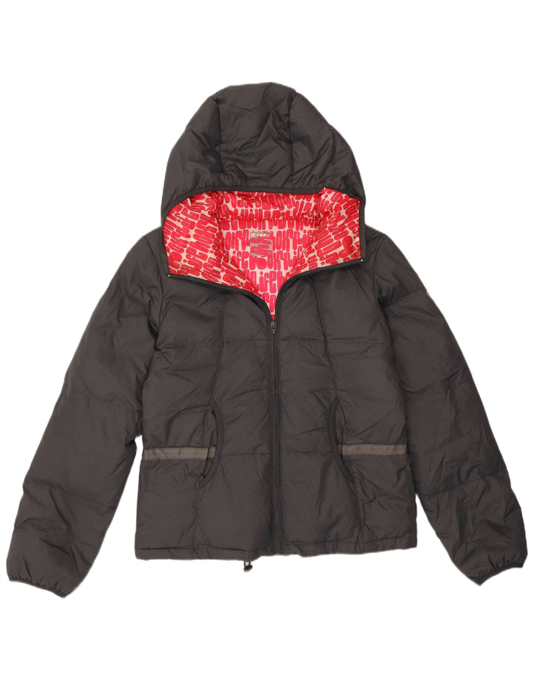 Jaqueta feminina Roxy com capuz solto e acolchoado Reino Unido 3 XS preto poliamida