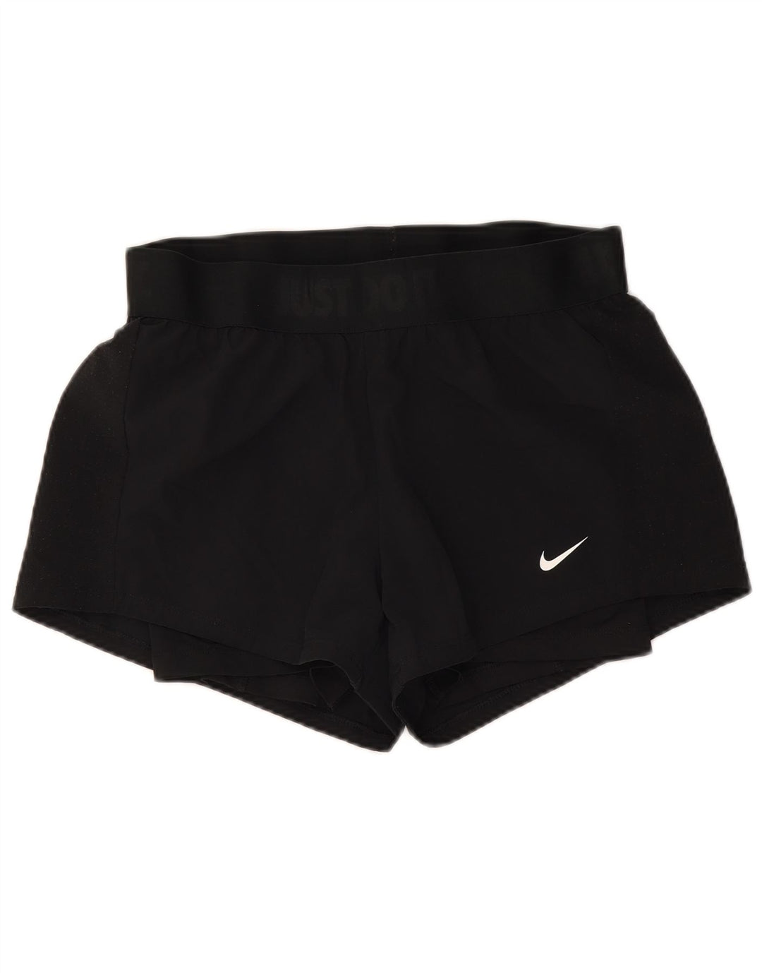 Nike Womens Dri Fit Sport Shorts UK 10 Pequeno Poliéster Preto