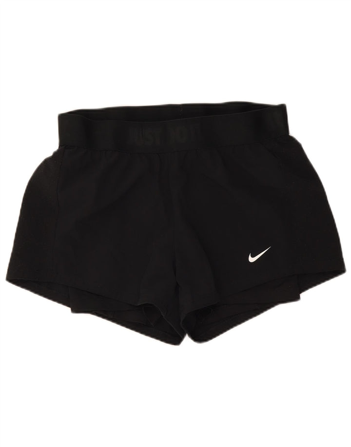 Nike Womens Dri Fit Sport Shorts UK 10 Pequeno Poliéster Preto