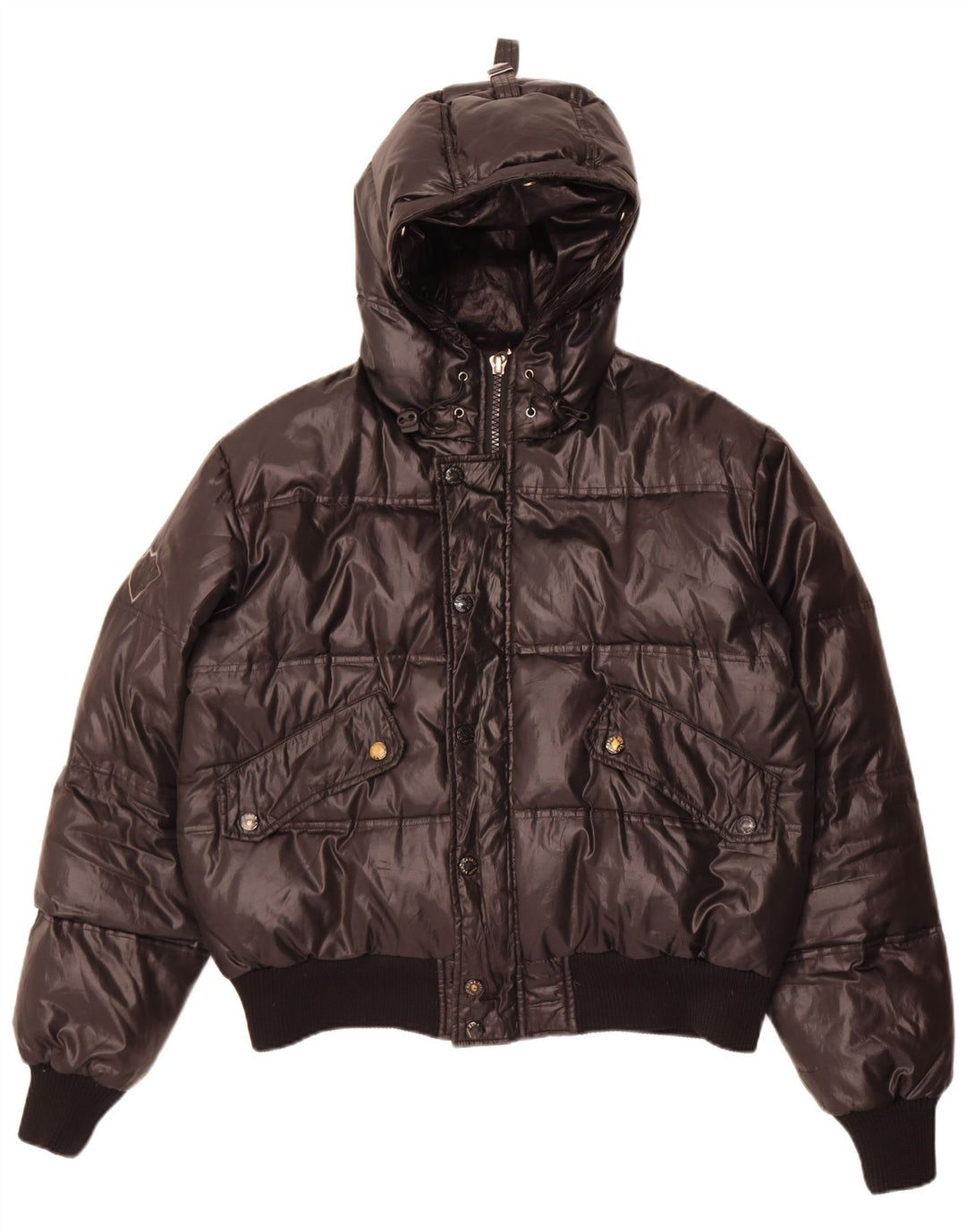Jaqueta acolchoada com capuz masculina Bomb Boogie UK 40 poliéster preto grande