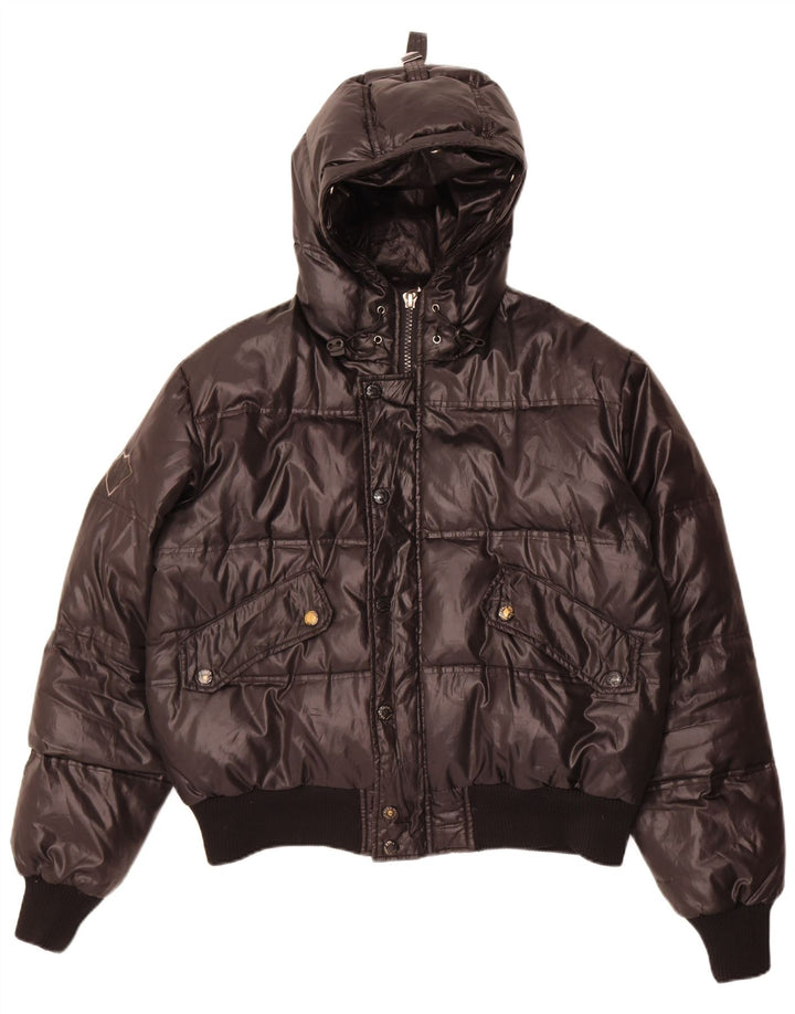 Jaqueta acolchoada com capuz masculina Bomb Boogie UK 40 poliéster preto grande