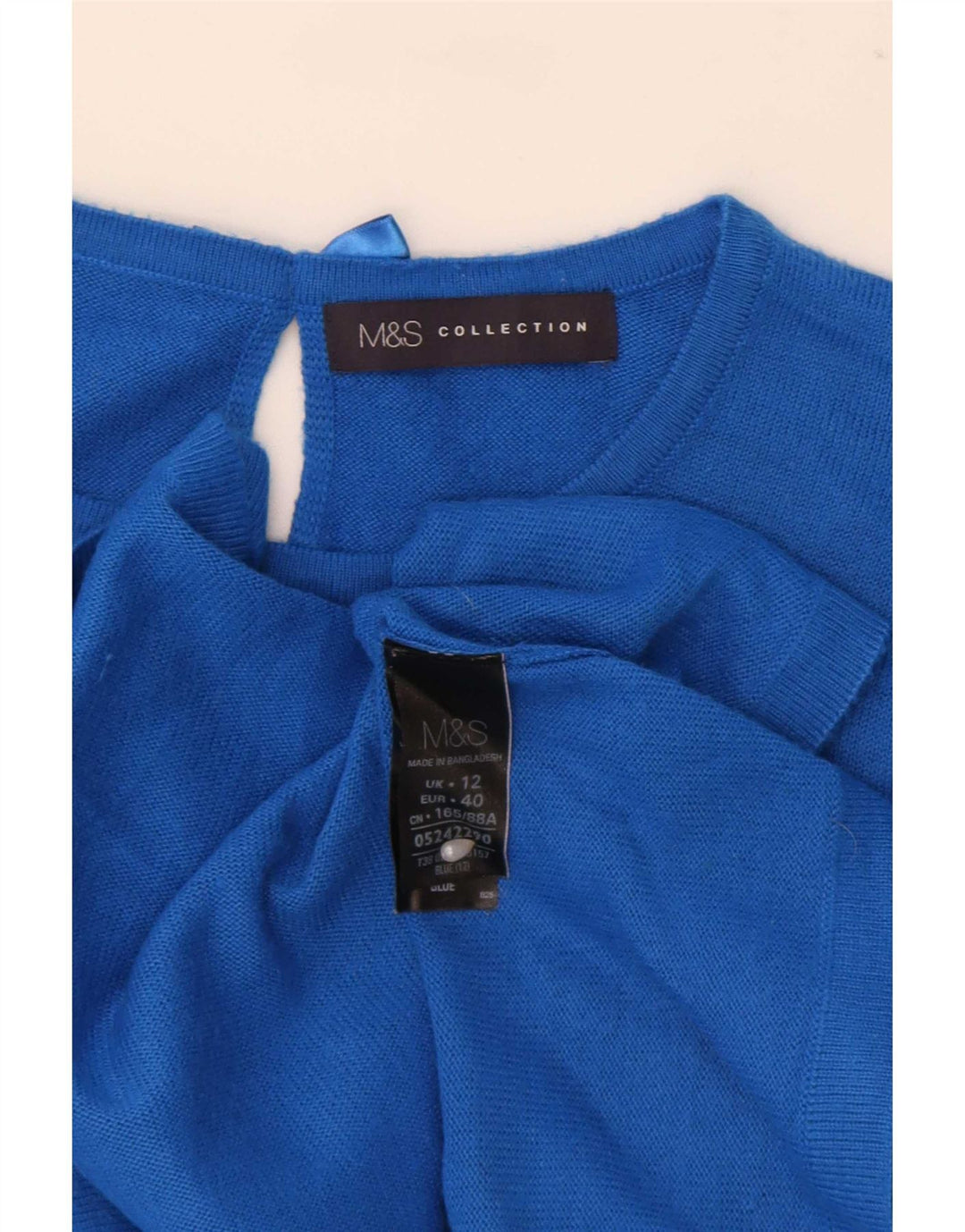 Blusa feminina Marks & Spencer UK 12 acrílico floral azul médio