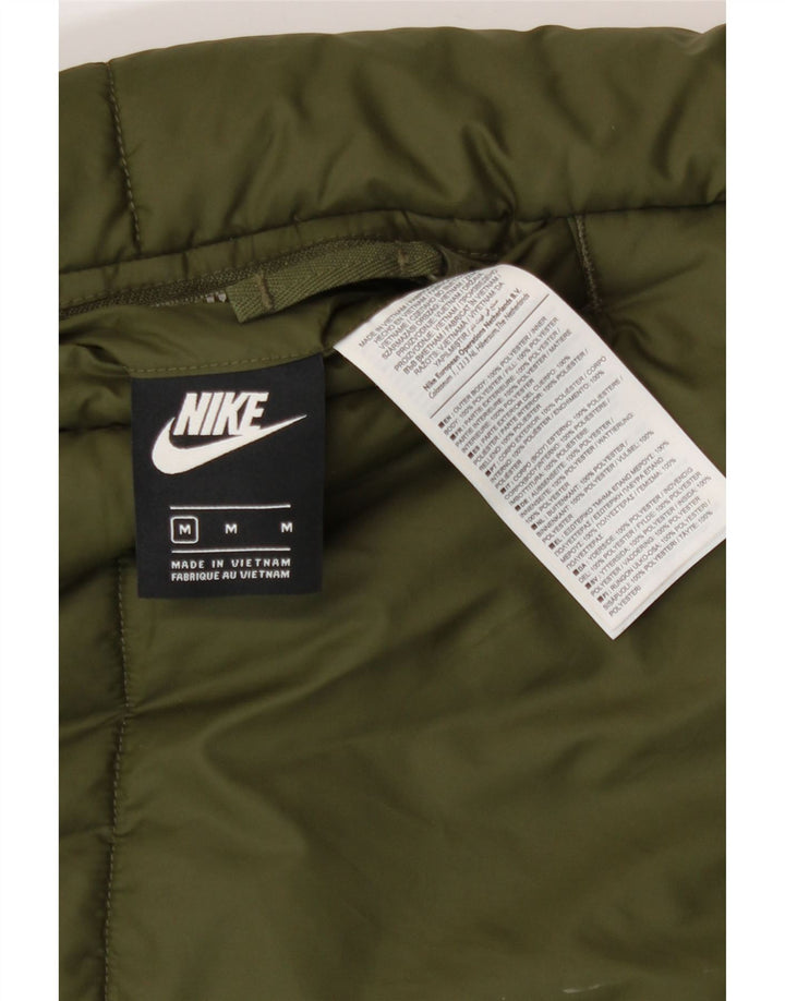 Casaco acolchoado reversível gráfico feminino Nike UK 14 poliéster cáqui médio