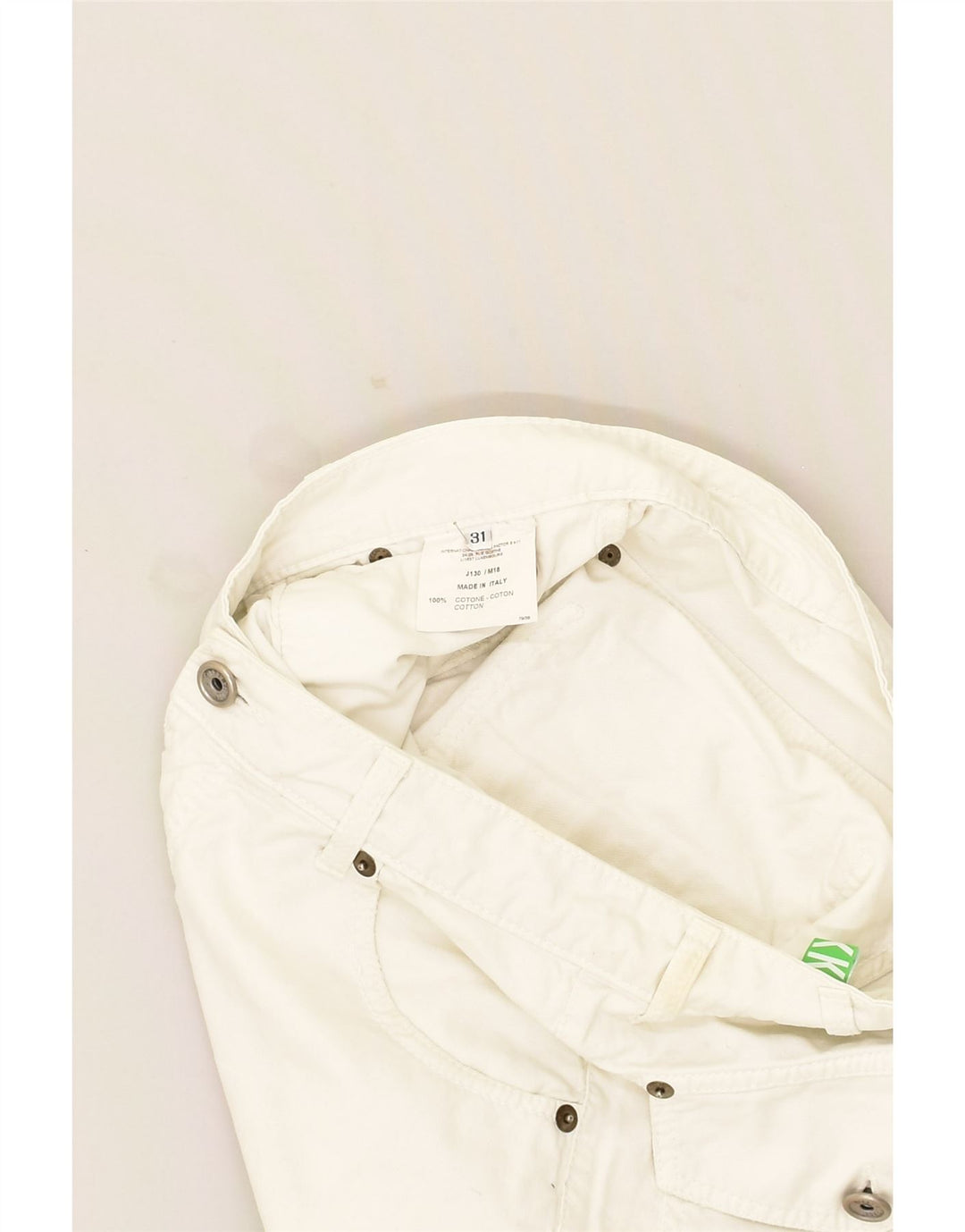 BIKKEMBERGS Womens Denim Shorts W31 Medium White Cotton | Vintage Bikkembergs | Thrift | Second-Hand Bikkembergs | Used Clothing | Messina Hembry 