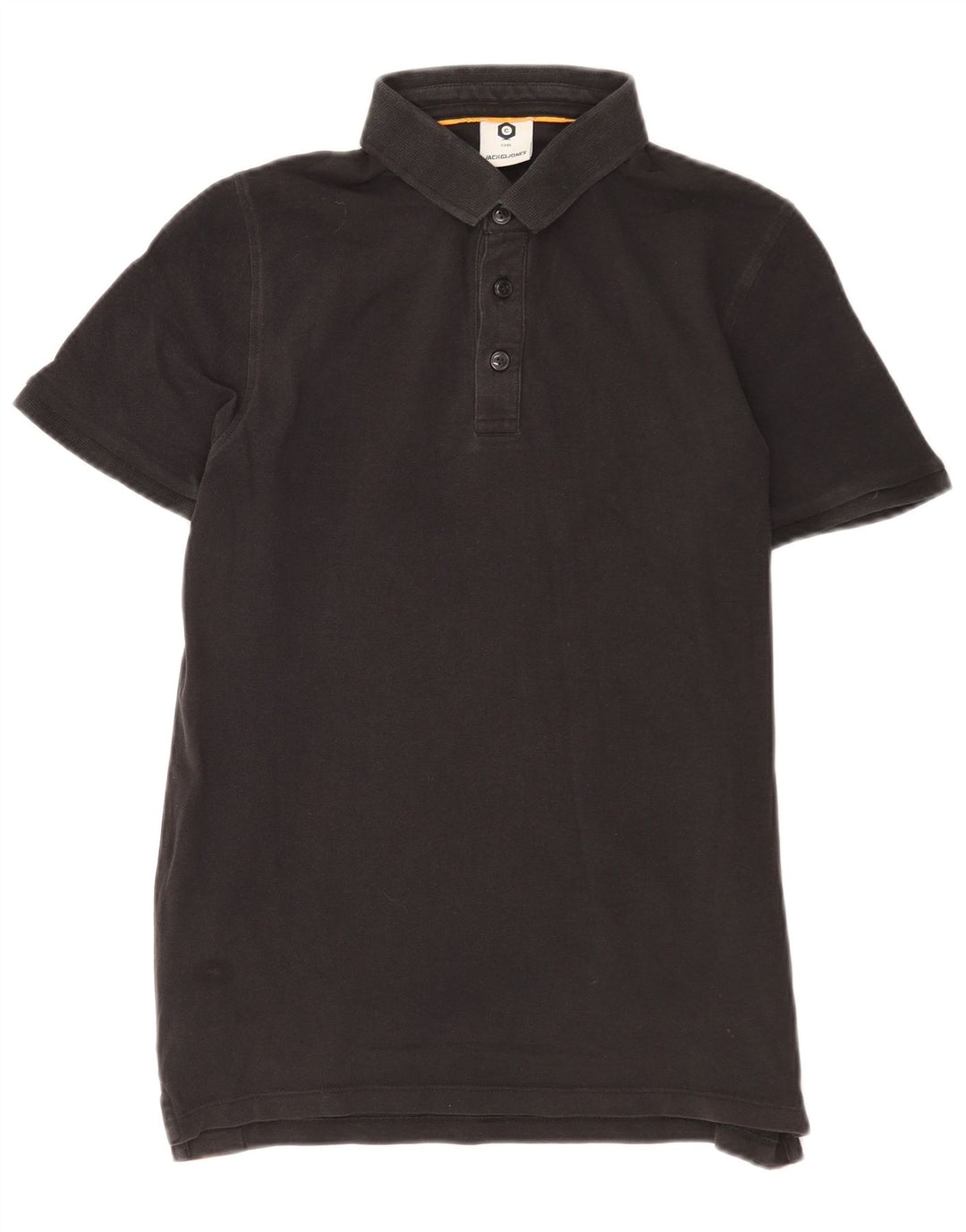 Camisa polo masculina Jack & Jones gráfica média preta de algodão colorblock
