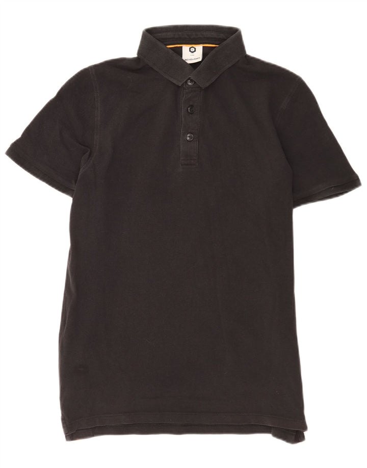 Camisa polo masculina Jack & Jones gráfica média preta de algodão colorblock