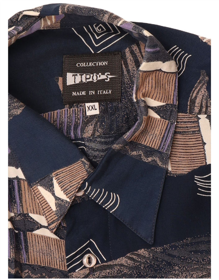Camisa masculina de manga curta Tipo' S 2XL patchwork azul marinho