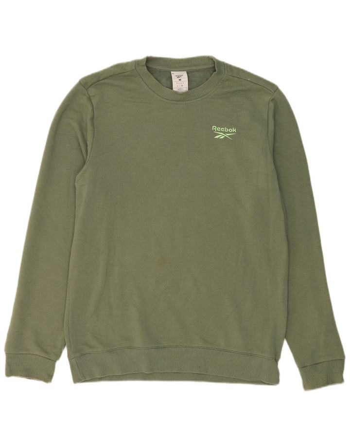 REEBOK moletom masculino jumper médio algodão verde