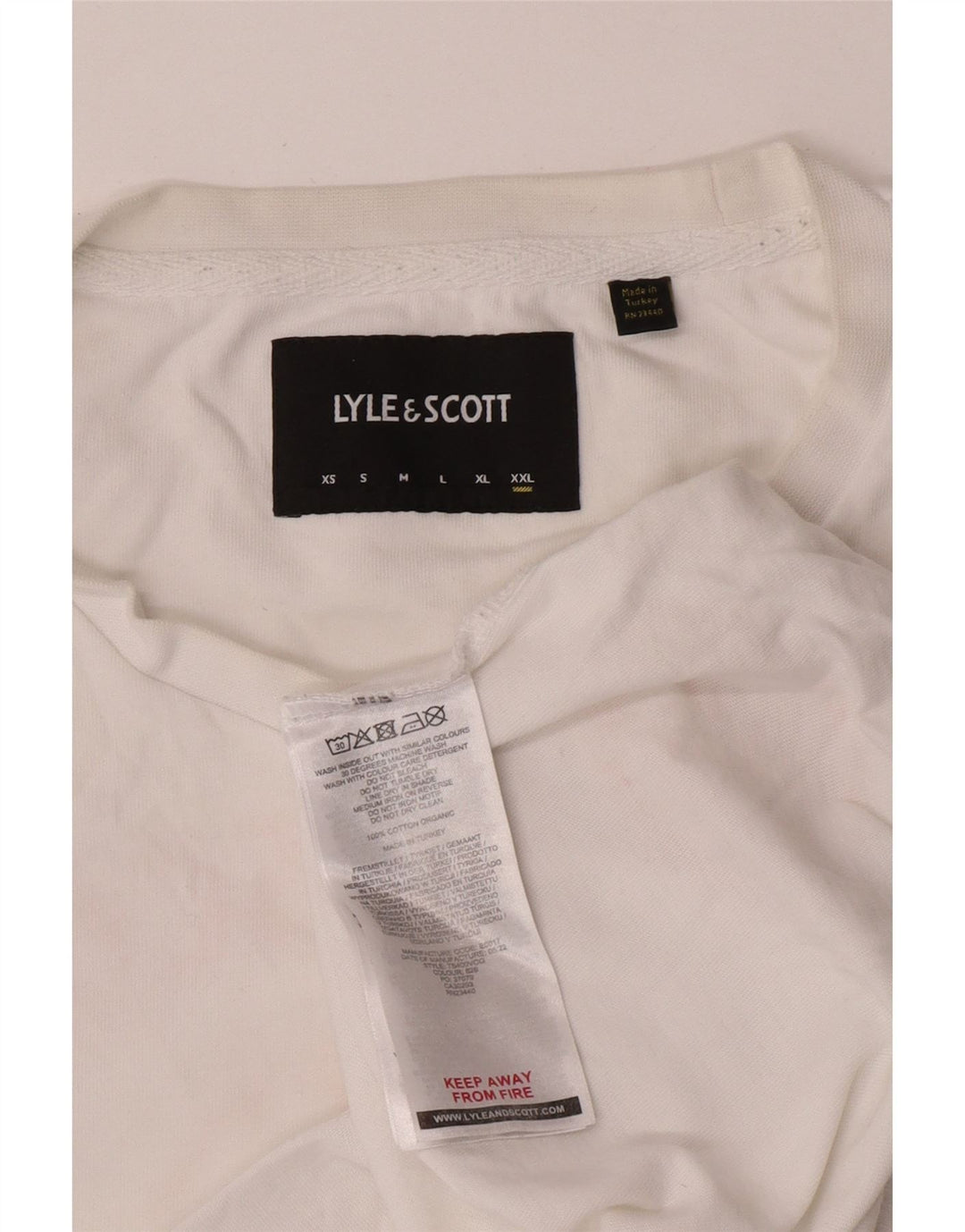 Camiseta gráfica masculina Lyle & Scott Top 2XL algodão branco