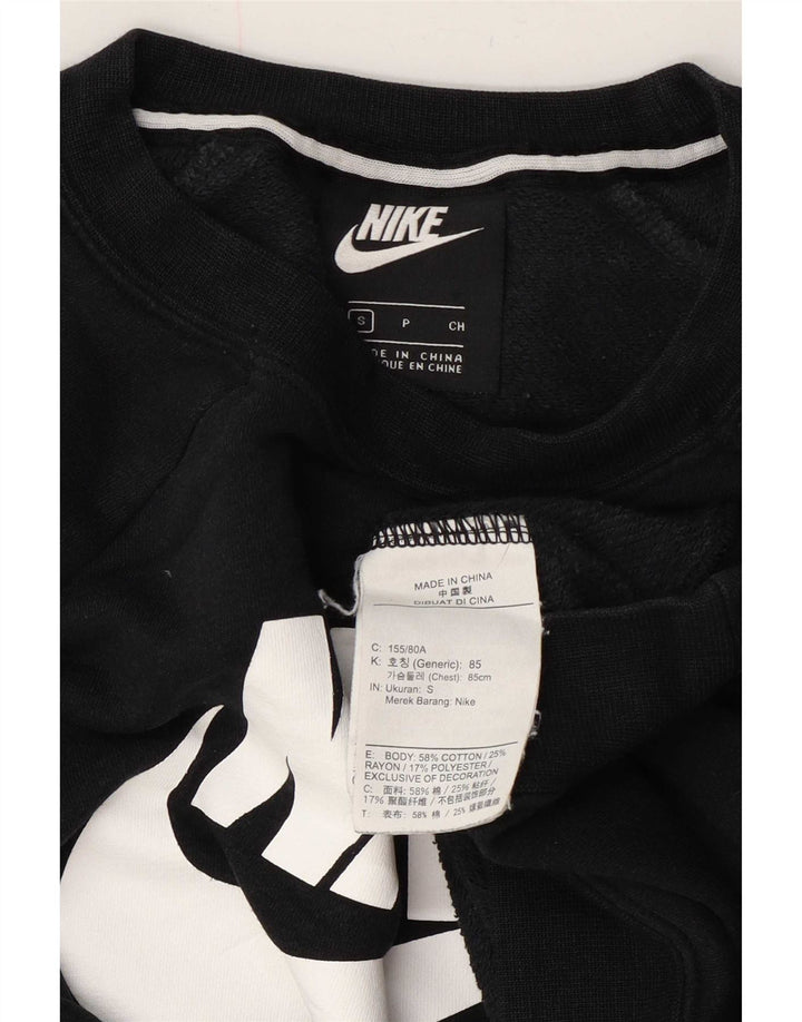 Nike feminino gráfico oversized moletom jumper reino unido 10 pequeno cinza algodão
