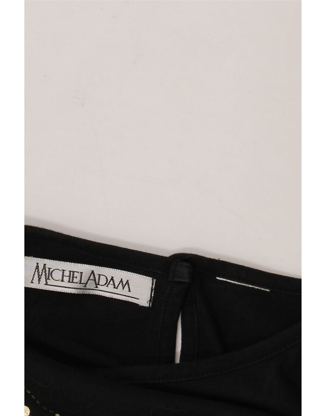 Michel Adam Top feminino com padrão abstrato manga 3/4 UK 18 XL preto