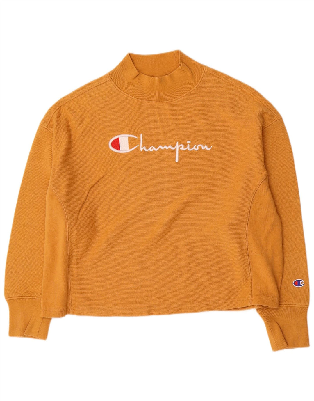 Champion feminino gráfico oversized moletom jumper UK 10 pequeno amarelo
