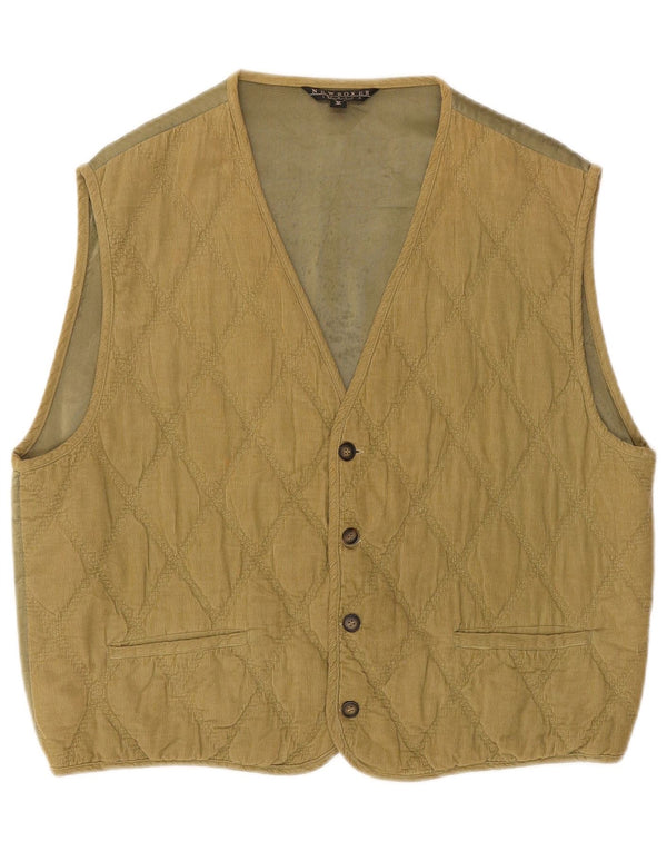 Colete acolchoado de veludo masculino vintage grande cáqui