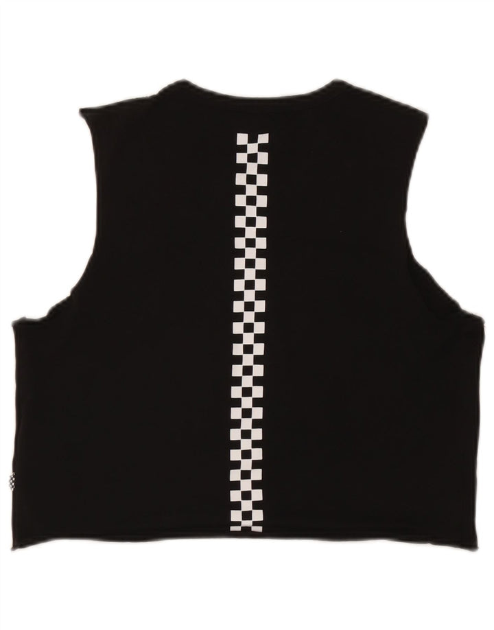 Vans Womens Crop Graphic Vest Top UK 12 Médio Algodão Preto