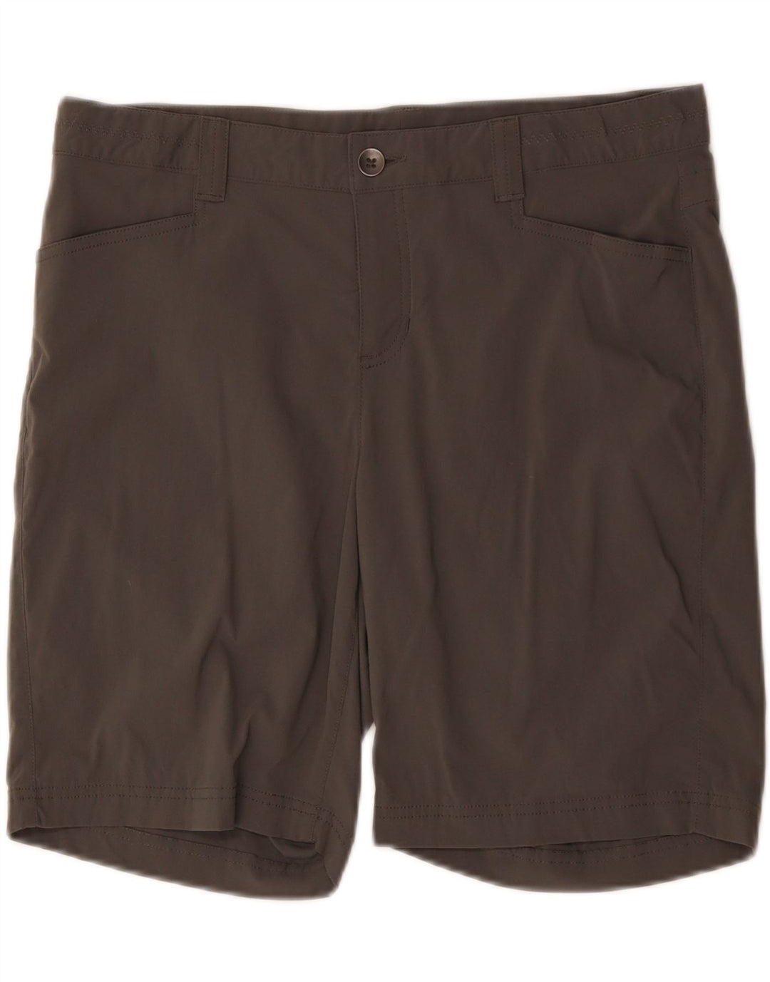Shorts casuais femininos Eddie Bauer US 10 grandes W34 cinza poliamida