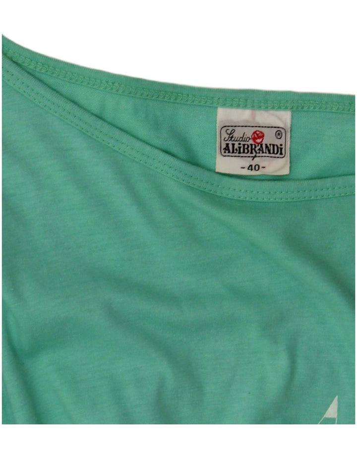 Vestido básico feminino VINTAGE EU 40 algodão verde médio