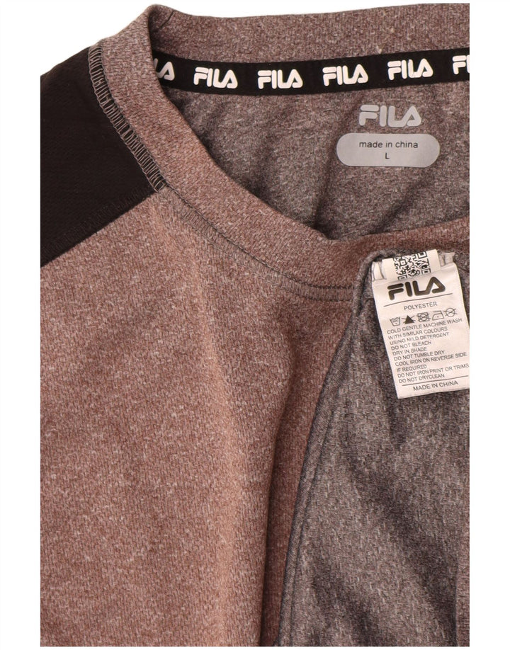 Fila Camiseta Masculina Top Grande Poliéster Colourblock Marrom