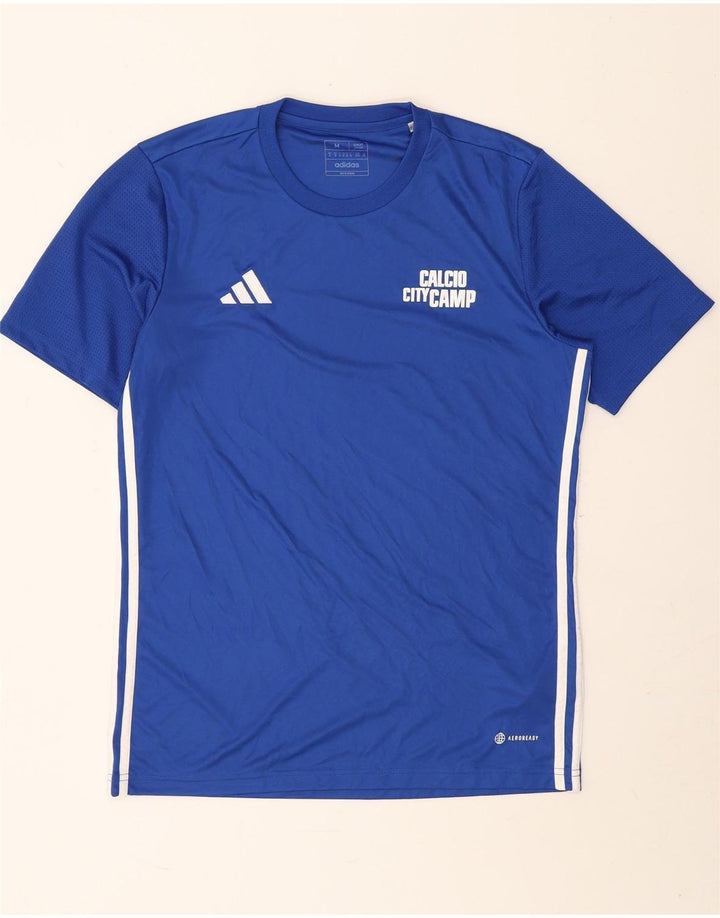 Camiseta Adidas Masculina Aeroready Slim Fit Graphic Top Médio Azul Poliéster