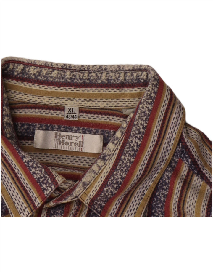Camisa masculina HENRY MORELL tamanho 43/44 XL listrada multicolorida
