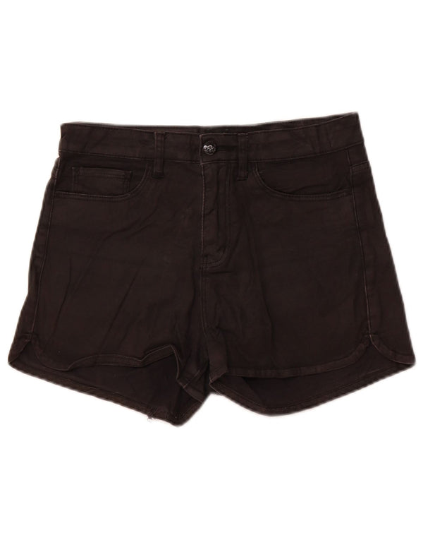 Shorts jeans feminino de cintura alta Lee US 10 médio W28 algodão preto