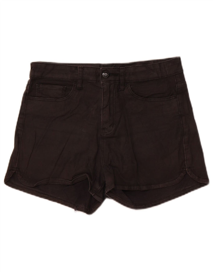 Shorts jeans feminino de cintura alta Lee US 10 médio W28 algodão preto
