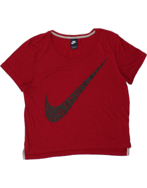 Camiseta feminina Nike Oversized Graphic UK 10 pequena vermelha