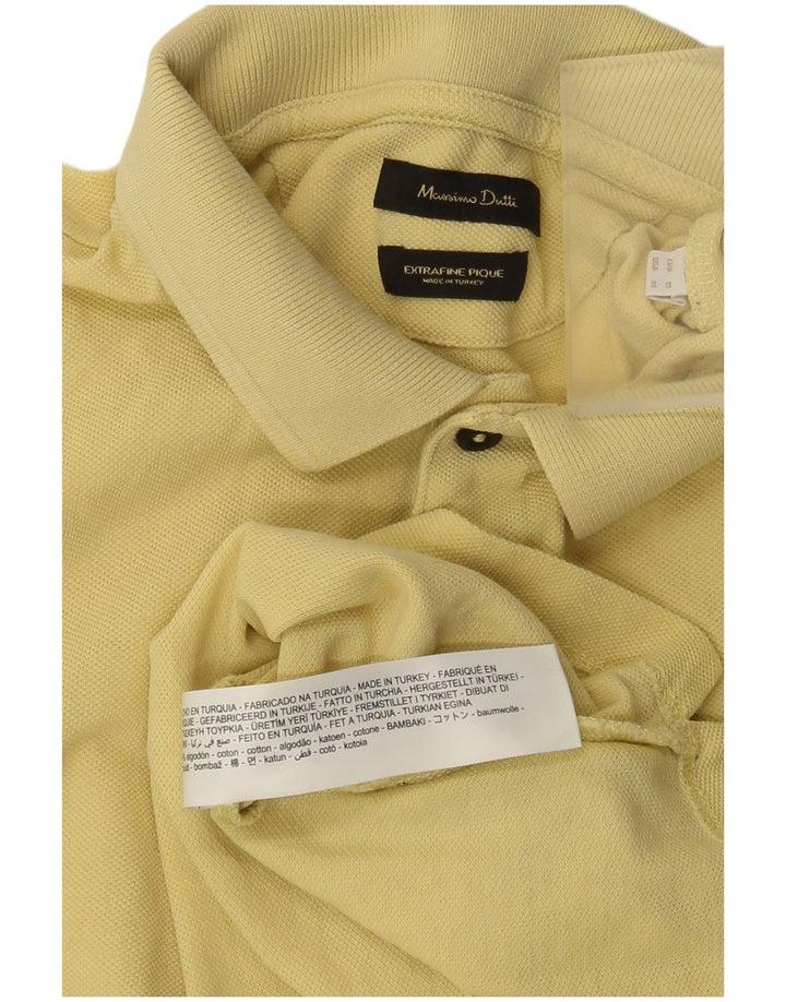 Camisa polo masculina Massimo Dutti algodão amarelo médio