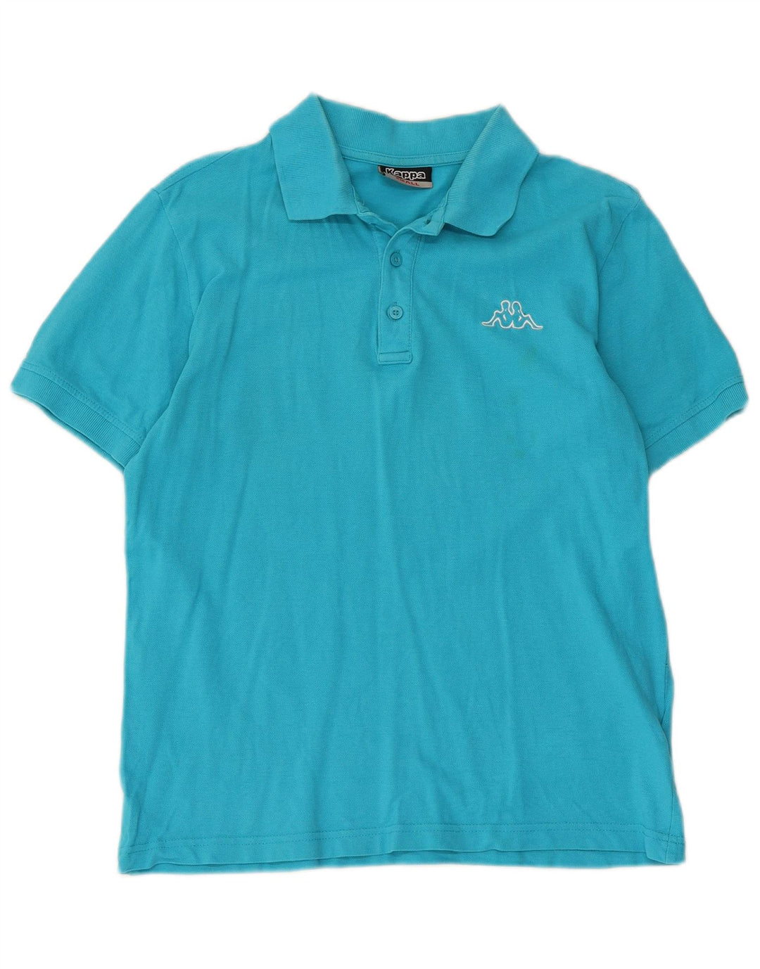 Camisa polo masculina Kappa pequena azul algodão