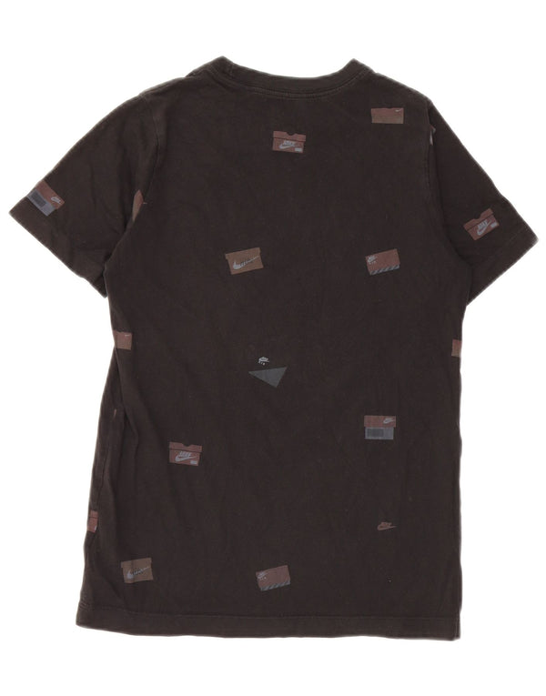 Camiseta gráfica masculina NIKE Top 10-11 anos médio preto algodão