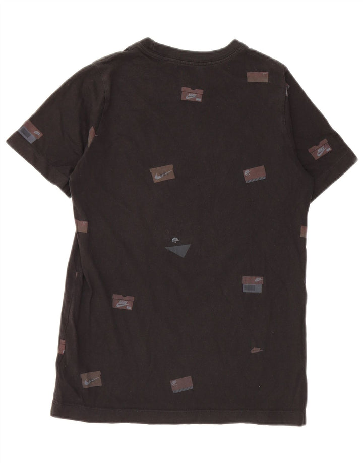 Camiseta gráfica masculina NIKE Top 10-11 anos médio preto algodão