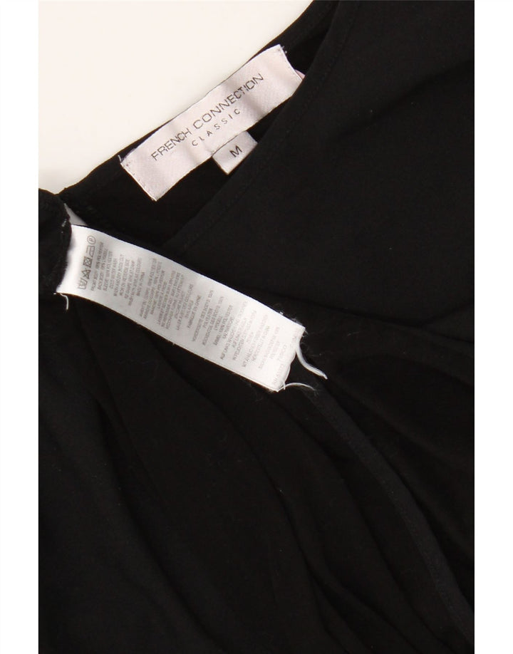 Blusa feminina manga 3/4 French Connection UK 12 poliéster preto médio