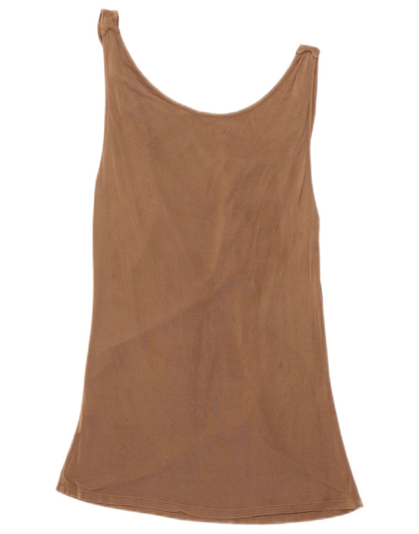 Colete feminino Iceberg Top IT 46 grande viscose marrom