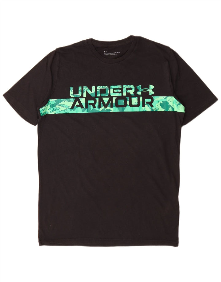 Camiseta gráfica masculina Under Armour Top médio algodão preto