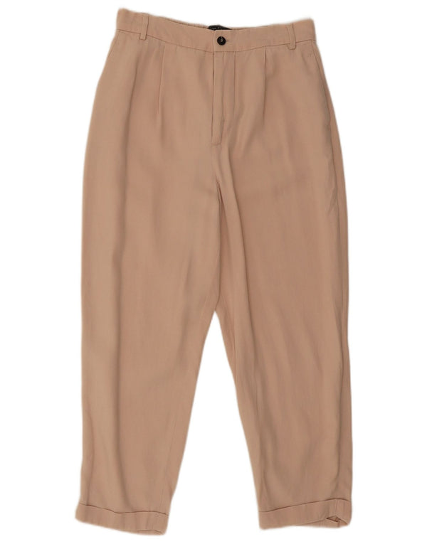 Calça Capri Feminina Zara Cintura Alta Pegged Pequena W26 L22 Rosa Lyocell