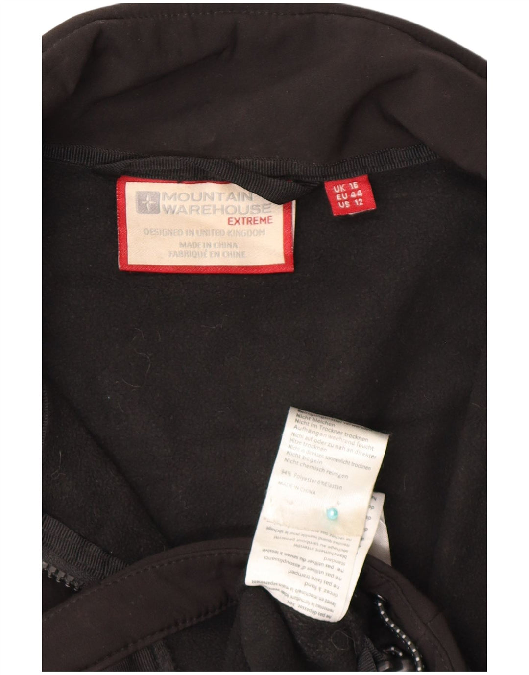Mountain Warehouse Womens Liner Tracksuit Top Jacket UK 16 Grande Preto
