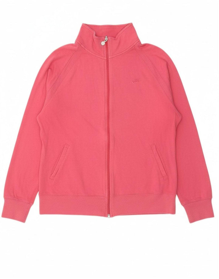 NIKE Womens Tracksuit Top Jacket UK 16/18 XL Rosa Algodão