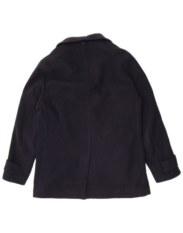Casaco masculino Massimo Dutti Pea UK 38 lã azul marinho médio