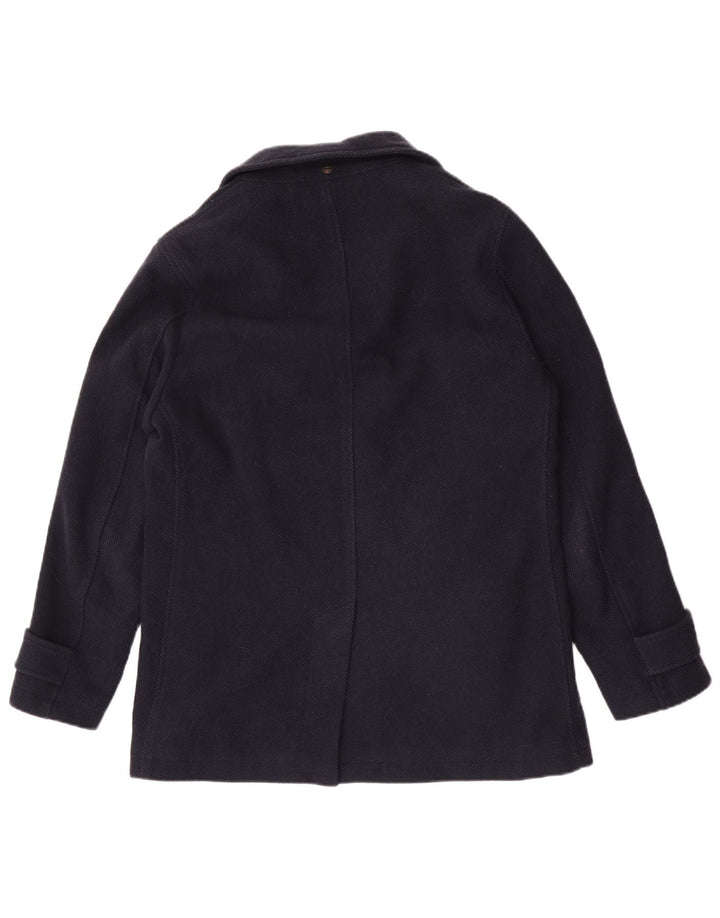 Casaco masculino Massimo Dutti Pea UK 38 lã azul marinho médio
