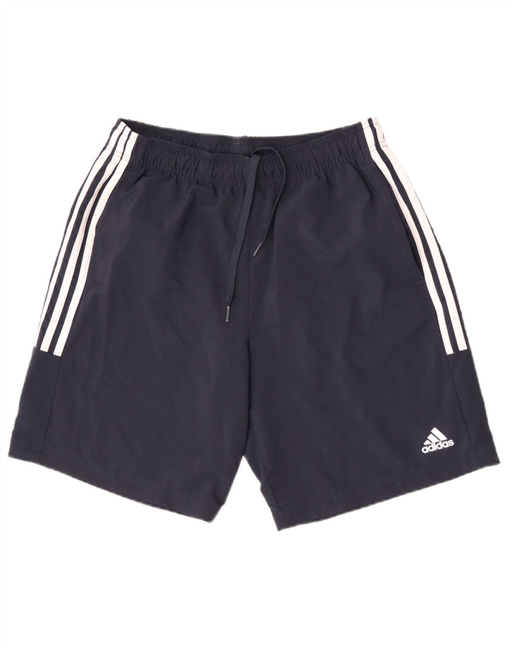 Shorts esportivos masculinos Adidas médio azul marinho poliéster