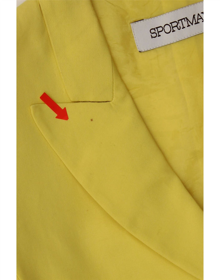 Jaqueta blazer feminina de manga curta Sportmax UK 10 pequena amarela