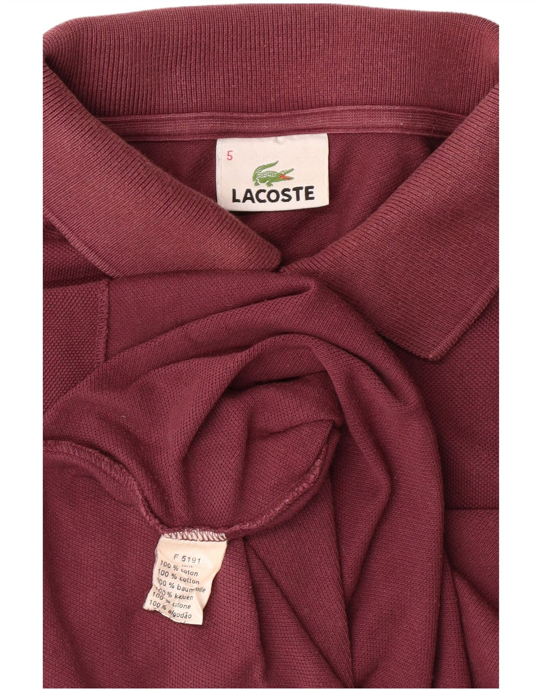 Camisa polo masculina LACOSTE tamanho 5 grande algodão marrom