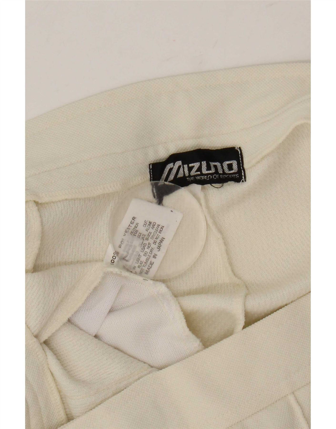 Calça casual reta masculina Mizuno W32 L32 poliéster branco