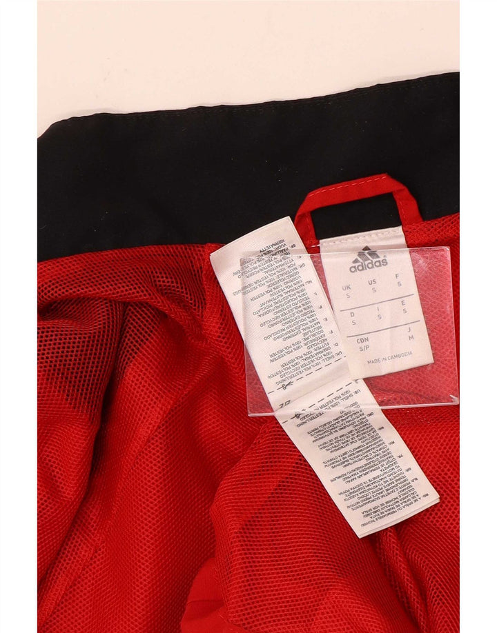 Adidas Mens Treino Top Jacket Pequeno Poliéster Colorblock Vermelho