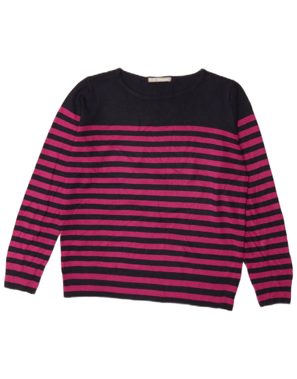 Suéter feminino MARKS & SPENCER com gola canoa Reino Unido 14 médio roxo