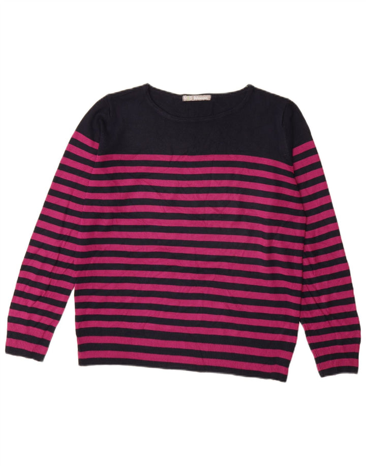 Suéter feminino MARKS & SPENCER com gola canoa Reino Unido 14 médio roxo