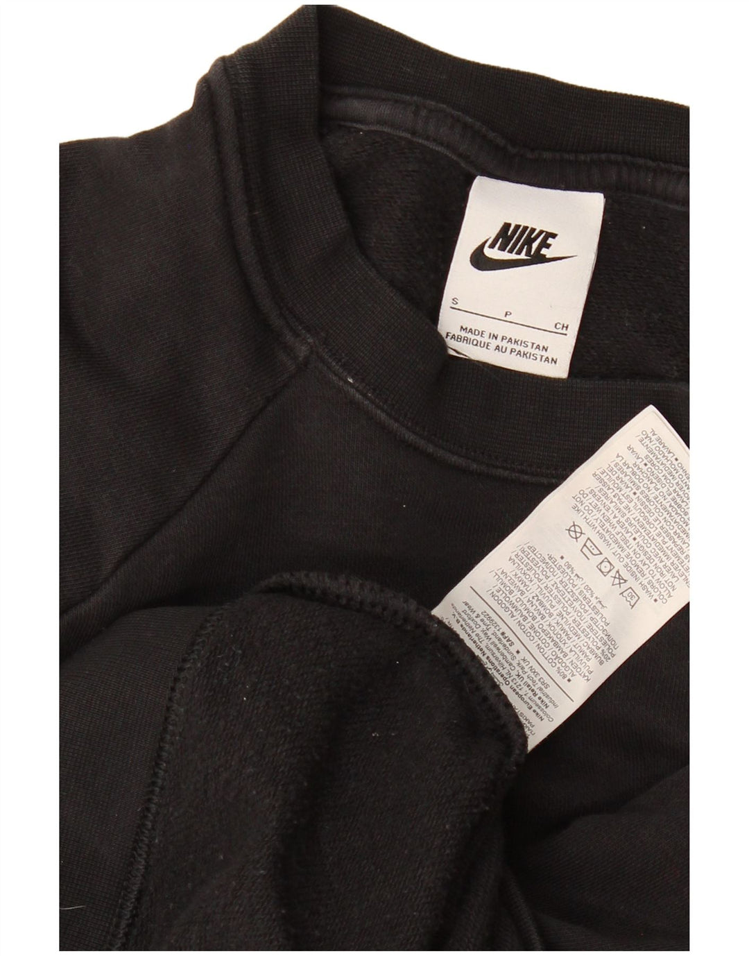 Nike feminino oversized moletom jumper reino unido 10 pequeno algodão preto