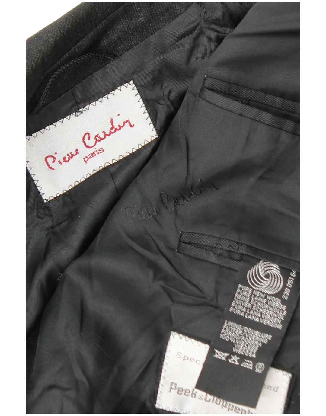 Jaqueta blazer masculina Pierre Cardin com 2 botões Reino Unido 38 médio preto lã nova